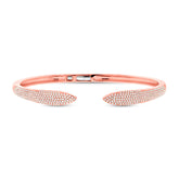 1.08ct 14k Rose Gold Diamond Pave Claw Bangle
